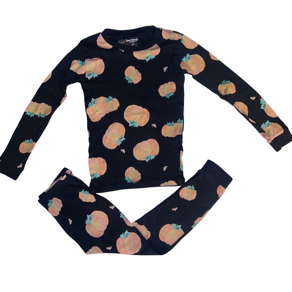 Halloween Burt’s Bees Kids Black Pumpkin PJ Set - Size: 5T